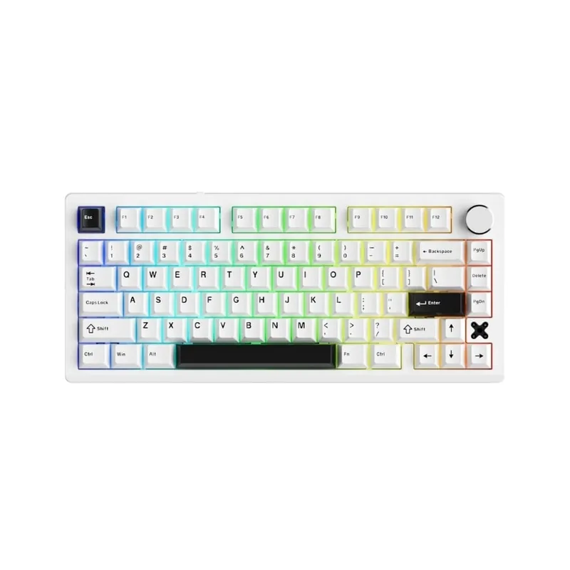 Bàn phím cơ gaming không dây DareU Flex 75 White Black 3 Mode Pegasus switch